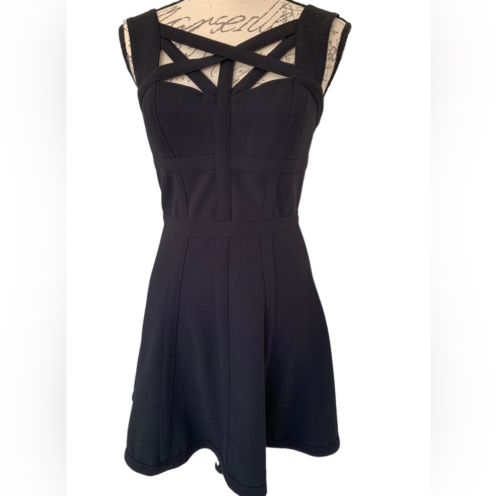 BCBGMaxAzria Yasminka Corset A- Line Black Dress Size 6 - Picture 3 of 12
